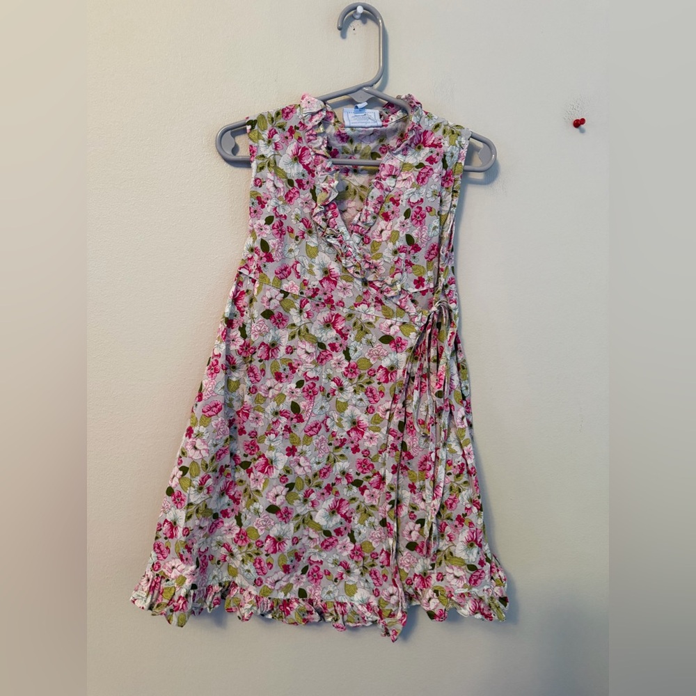 Little English Floral Sleeveless Kids Dress